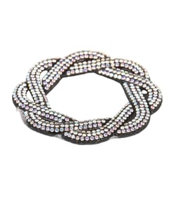 Motif entrelacs perles thermocollant 60mm noir
