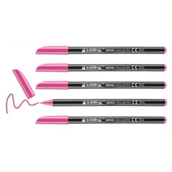 Lot de 5 feutres de coloriage pointe fine 1 mm - EDDING - Rose fluorescent - 1200