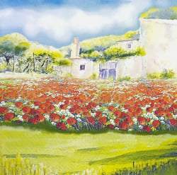 Lot de 4 serviettes en papier découpage collage 33 cm JARDIN DE COQUELICOTS N 200