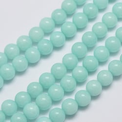 Fil de 60 Perles ronde en pierre naturelle JADE DE MALAISIE 6 mm VERT D EAU