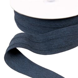 Elastique 2 bandes en relief 45mm bleu marine au mètre