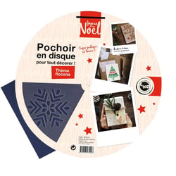 MégaCréa DIY - Pochoir de Noël 25 cm Flocons 5,5 à 8,5 cm