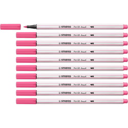 Lot de 10 feutres pinceaux - STABILO - Pen 68 brush - Rose