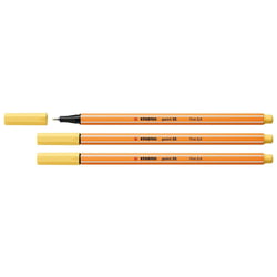 Lot de 3 feutres à pointe fine 0,4 mm - STABILO - Point 88 - Jaune clair