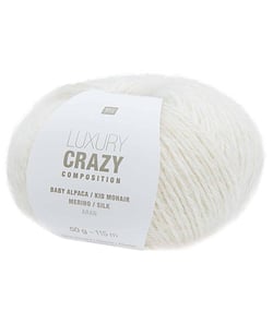 Fil exceptionnel à tricoter Luxury Crazy Composition Aran - Rico Design 01 Creme