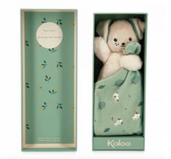 Doudou Carre douceur Chien Vert  - 18 cm - Kaloo