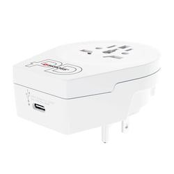 Skross Adaptateur de Voyage USA avec Port USB-C 20W Power Delivery Blanc