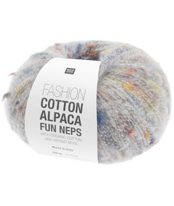 Pelote de coton, mérino et alpaga FASHION COTTON ALPACA FUN NEPS – Rico Design 01 Nature