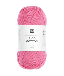 Coton à tricoter ou à crocheter Rico Cotton - Rico Design 301 Pink