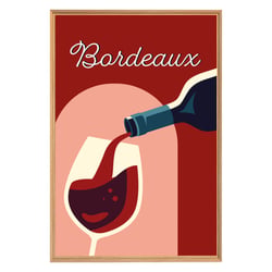Tableau mural encadré illustration vin de Bordeaux 65x97 cm