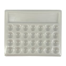 Palette en plastique - Imitation porcelaine - 29 compartiments - 19x15,5cm - Aquarelle