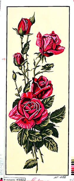 Canevas Pénélope Antique Rose rouge 25x60cm