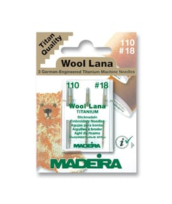 Aiguilles à broderie Wool Lana pour Machine à broder - Dimension 100/18 - 5pces - Madeira Marron