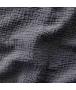 Tissu Double Gaze de coton gaufrée de 130 CM de largeur Gris (GRIS FONCE) vendu par 50 cm