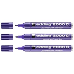 Lot de 3 marqueurs permanents EDDING 2000C pointe ronde 1,5-3 mm violet