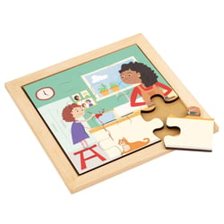 Puzzle en Bois – Puzzle pour tout - petit – dans la cuisine – jeu Montessori - Educo - Orange