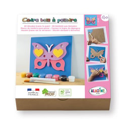 Cadre en bois à décorer - Modèle papillon - Loisirs créatifs - Enfant - Aladine