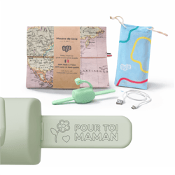 Pack Lampe + câble + pochette microfibre + housse livre - Vert - Message Pour Toi Maman - Lizia