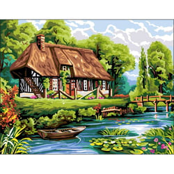 Princesse - Canevas antique La chaumière normande Rafael Angelo 50x65cm