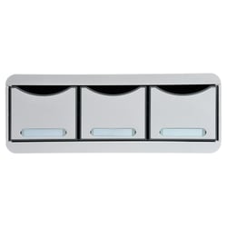Module de classement Toolbox 3 tiroirs Office - Gris lumière - Exacompta