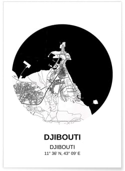 Affiche Carte Djibouti | A3 : 29,7x42cm