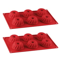 Lot de 2 moules à kougelhofs 6 empreintes 30 x 18 cm Dr.Oetker Flexxibel Love