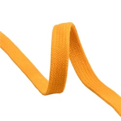 Bobine 20m tresse tubulaire plate coton 15mm jaune moutarde