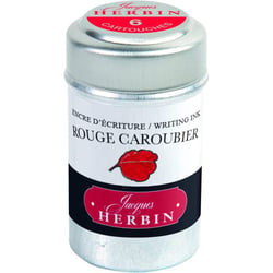 6 cartouches d'encre - Rouge caroubier - Pour stylos plume et roller - Herbin