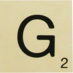 Grande lettre en bois façon scrabble 10 cm Lettre G