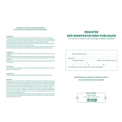 Piqûre 32x19,5cm - Registre d'identification des vendeurs en vue d'une manifestation publique - Couleurs assorties - Exacompta