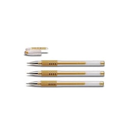 Lot de 3 Stylos roller encre gel G1-10 Grip pointe large Or
