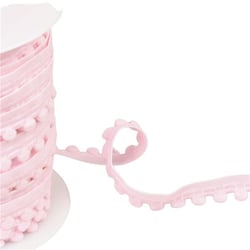 Elastique à pompons 13mm rose clair au mètre