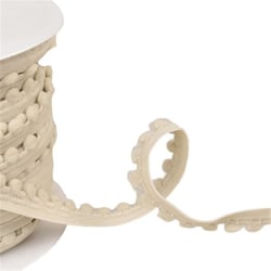 Bobine 25m élastique à pompons beige lin 13mm
