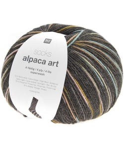 Pelote de Laine Socks Alpaca Art 4 fils - 100g - Rico Design : Chaussettes Douces et Confortables 06 Noir