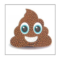 Kit sticker broderie diamant 9x9cm Emoticône crotte