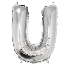 Ballon Lettre U, 40cm, 1pce. , argent