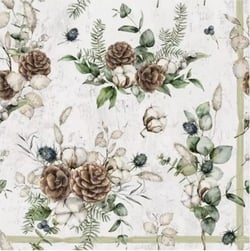 Lot de 4 serviettes en papier découpage collage 33 cm NATURE RUSTIQUE