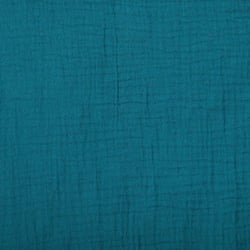 Tissu Double gaze de coton uni Bleu pétrole