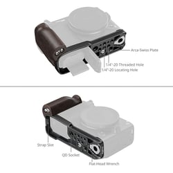 SMALLRIG 5906 L-Bracket avec Poignée en Bois pour Nikon ZR