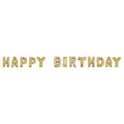 Ballons en feuille HAPPY BIRTHDAY, 40cm, taille par lettre, 13pces, or
