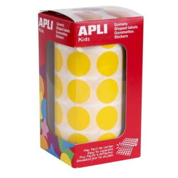 Apli Agipa - Gommettes rouleau Rond Ø 20 mm jaune x 1 770