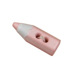 Bouton en forme de crayon de couleur Rose Layette 0,7cm x 2cm