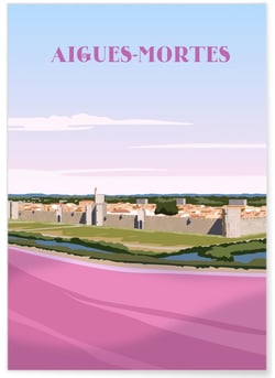 Affiche ville Aigues-Mortes | A3 : 29,7x42cm