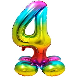 Ballon Géant Rainbow Chiffre 4 avec base (81 cm)