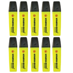 10 surligneurs - STABILO BOSS ORIGINAL - Jaune