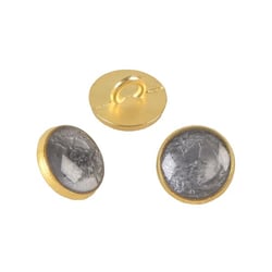 Lot de 6 boutons métal laqué gris foncé 11mm
