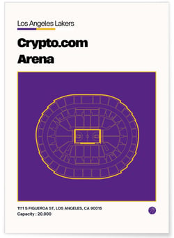 Affiche Crypto Arena - Los Angeles Lakers | A3 : 29,7x42cm
