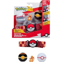Ceinture - Pokémon Clip ‘N' Go - 1 ceinture, 2 Poké Balls et 1 figurine Salameche 5 cm