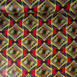 Tissu Wax africain n°625 sur fond Noir