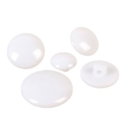 Bouton rond à queue classique blanc